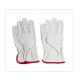 Personal Protective White Driving Jersey Lining Leather Safety Gloves