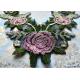Multicolor 3D Beautiful Flower Embroidered Applique Patches For Garment / Home Textile
