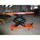Warehouse Mini Scissor Lift Table Operated Goods Transfer Equipment Orange