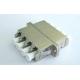 Fiber Optic adapter LC Quad adapter with metal housing with long flange two pieces