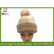 Chinese manufactuer skully pompom winter knitting hat cap 88g 21*23cm 100