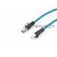 30V Industrial Ethernet Cable / M12 To Rj45 Cable 3m For Factory Automation