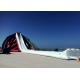 75m Long Outside Giant Inflatable Water Slide PVC Red White With Bolwer
