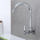 Cross Handle Kitchen Tap Cold Only Chrome Kitchen Sink Wall Faucet