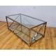 Polished Silver Stainless Steel Frame Tempered glass top Coffee table
