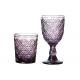 Hand Pressed Vintage 270ml 17cm Crystal Wine Goblet,  Solid Colored Drinking Glasses  For Bar