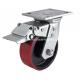 Heavy Duty 5 400kg Plate Brake TPU Caster Wheel 7025-86T in Red for Caster Application