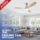 OEM 110v Solid Wood Smart Ceiling Fan Color Changing Led Light AC Motor