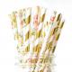 Customer Printed Paper Party Straws 0.25 Inches Diameter Durable Reusable