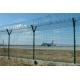  High Quality Galvanized And Powder Coated Welded Wire Mesh Fence Airport Security Fence Design With Barbed Wire