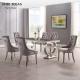 Marble Luxury Dining Table And Chairs 6 People Restaurant Stainless Steel Dining Tables