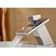 Square Waterfall Spout Contemporary Bathroom Faucets ROVATE Single Zinc Handle