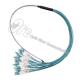 Blue Connector 24 Cores OM3 MPO Fanout Cable UPC Polishing