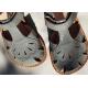 Girls Summer Soft Girls Cowhide Leather Sandals Pretty Flat Close Toe Sandals Shoes
