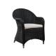 Sturdy Dining 640mm Length 855mm Height Rattan Wicker Chairs , Black Cane Chair