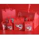 Red Custom Printed Kraft Paper Bags / Custom Printed Gift Bags With Handle