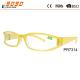 Lady's Brightly colored rectangle reading glasses with PC frame ,plastic hinge