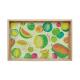 decorative bamboo wooden serving tray with color pattern