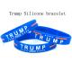 Blue color Silicone bracelet Trump Donald wrist strap custom OEM logo color size wrist