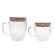 High Borosilicate Glass Double Insulated Coffee Cups With Handles