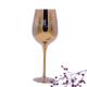 Gold Plated 16oz Crystal Wine Glass With Decal Logo For Gift