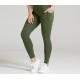 Pocketed Yoga Womens Spandex Leggings Green Thick Nylon Spandex High Waist