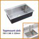 PVD NANO Topmount Stainless Steel Kitchen Sink Brushed 16 Gauge Single Bowl 70x50