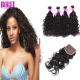 Virgin Water Wave Brazilian Hair With Lace Closure , Unprocessed Water Wave Hair Bundles