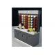 Grey Mobile Wall Mounted Display Cabinets Two Ways Floor Standing For Showroom