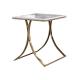 Unique design stanieless steel base tempered glass top end table square corner table for hotel home