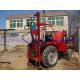 Tractor drilling rig testing in field of detail parts