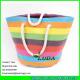 LUDA customized women paper straw beach bag with rope handles