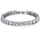 Silver Plated Princess Cubic Zironia Tennis Bracelet Women Wedding Jewelry(JKS408WHITE)