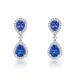 925 Sterling Silver Blue Color Tanzanite Stone Jewelry Double Pear Shaped Earrings