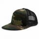 Embroidered Flat Bill Mesh Trucker Hats For Camping Camouflage Twill Waxed Mesh