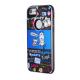 Plating Cat Pattern Combo English Word Graffiti Cell Phone Case Cover for iPhone 7 6s Plus