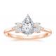 Pear Cut Lab Grown Moissanite Ring 0.77ct PS5×7mm Dimension 14K Rose Gold Material