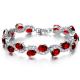Women Platinum Plated Red Cubic Zirconia Bracelet Wedding Jewelry(JDS924RED)