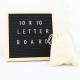 Changeable Black Felt Letter Board with Stand 10x10 Inch Premium Oak Frame with
