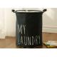 Puting Foldable canvas washing laundry clothes basket toy storage bag large box customized my laundry blue grey black