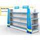 Blue Pharmacy Display Shelves Pharmacy Storage Racks With Double / Single Side