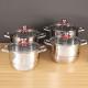 Kitchen Hot Fashion Silver Cooking Pots Sets Soup Pot Set Stainless Steel Cookware Sets With Glass Lid