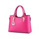 Classical Type Medium Soft Leather Tote Bag Pink Color With Metal Zipper