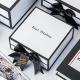 Rigid White Magnetic Cardboard Gift Boxes With Black Rim And Ribbon Bow