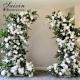 Door Artificial Flower Arch Arrangements Wedding Decoration Backdrop Cowhorn Door Backdrop