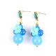 Blue Chalcedony Crystal Handmade DIY Oval Pendant Bead Stud Earrings Suitable For Daily Wear