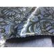Blue Tpu Leather Bonded With Printed Black Flowers Customized Width