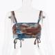 OEM Summer One Word Back - Back Top Jacket Tie Dye Camisole Small Vest