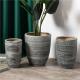Personalized country style indoor outdoor home decoration garden succulent pot stripe ceramic plant pot molds