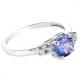 Flower Design JewelersClub Tanzanite Ring  Sterling Silver Ring Jewelry with White CZ Accent